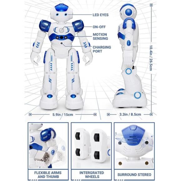 RC Robot Toys for Kids,Gesture & Sensing Programmable Remote Control Smart Robot - Picture 6 of 7
